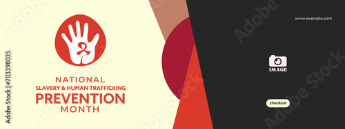 National Slavery and Human Trafficking Prevention Month. Hand drawn illustration design for advertising template, background, banner, poster