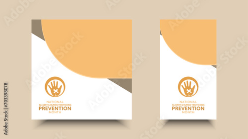 National Slavery and Human Trafficking Prevention Month. Hand drawn illustration design for advertising template, background, banner, poster