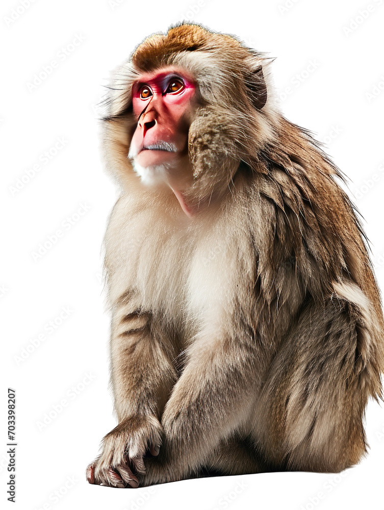 Fototapeta premium Snow Monkey Isolated