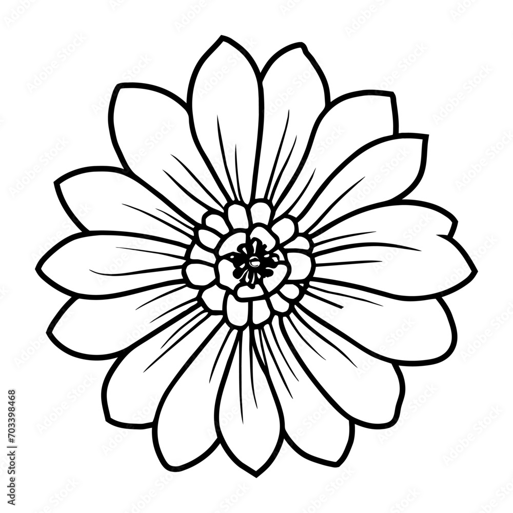 Hand drawn simple flower illustration Hand drawn simple flower illustration