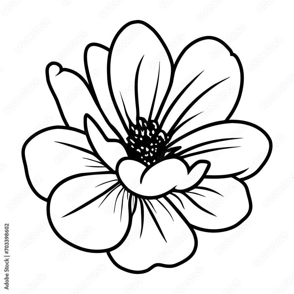 Hand drawn simple flower illustration Hand drawn simple flower illustration