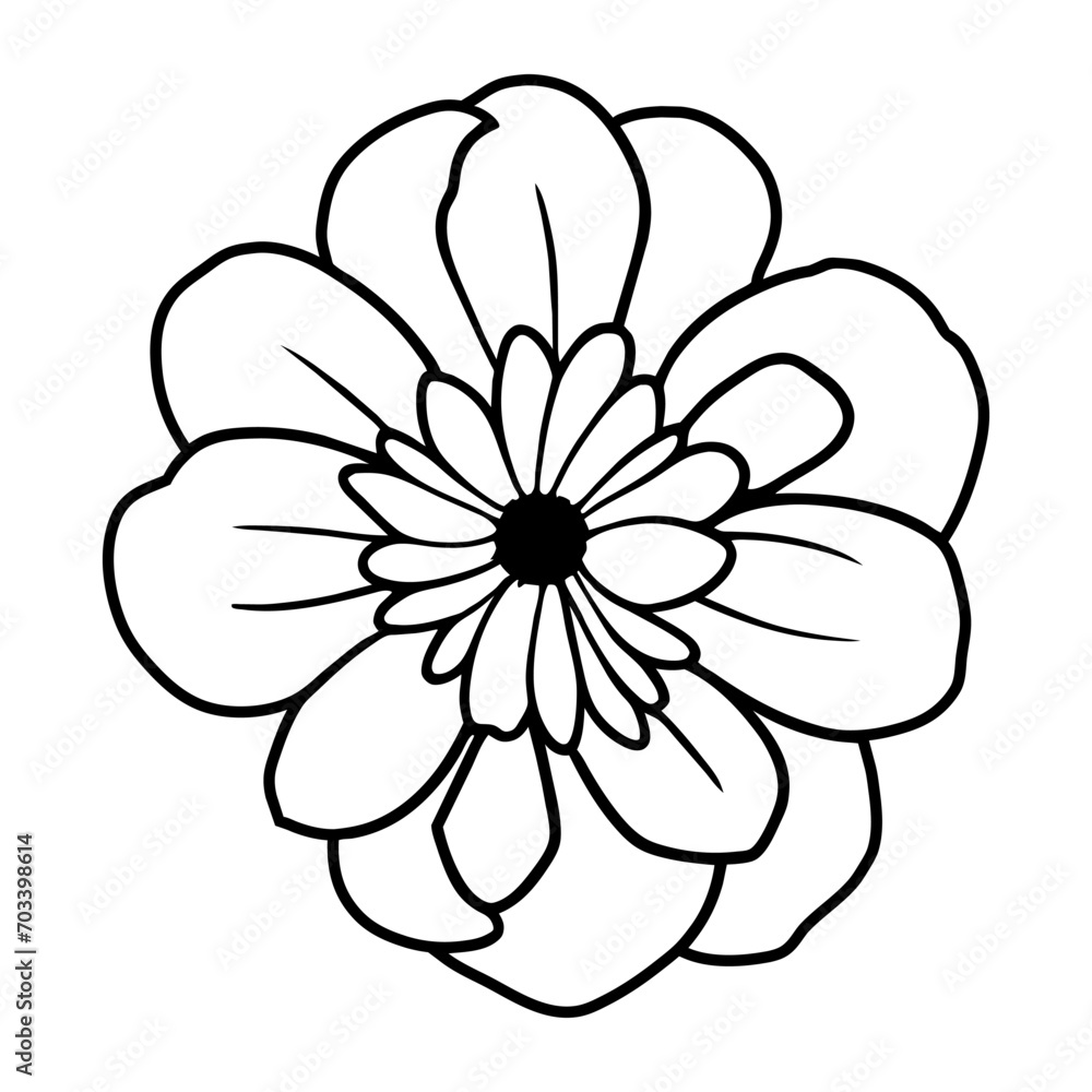 Hand drawn simple flower illustration Hand drawn simple flower illustration