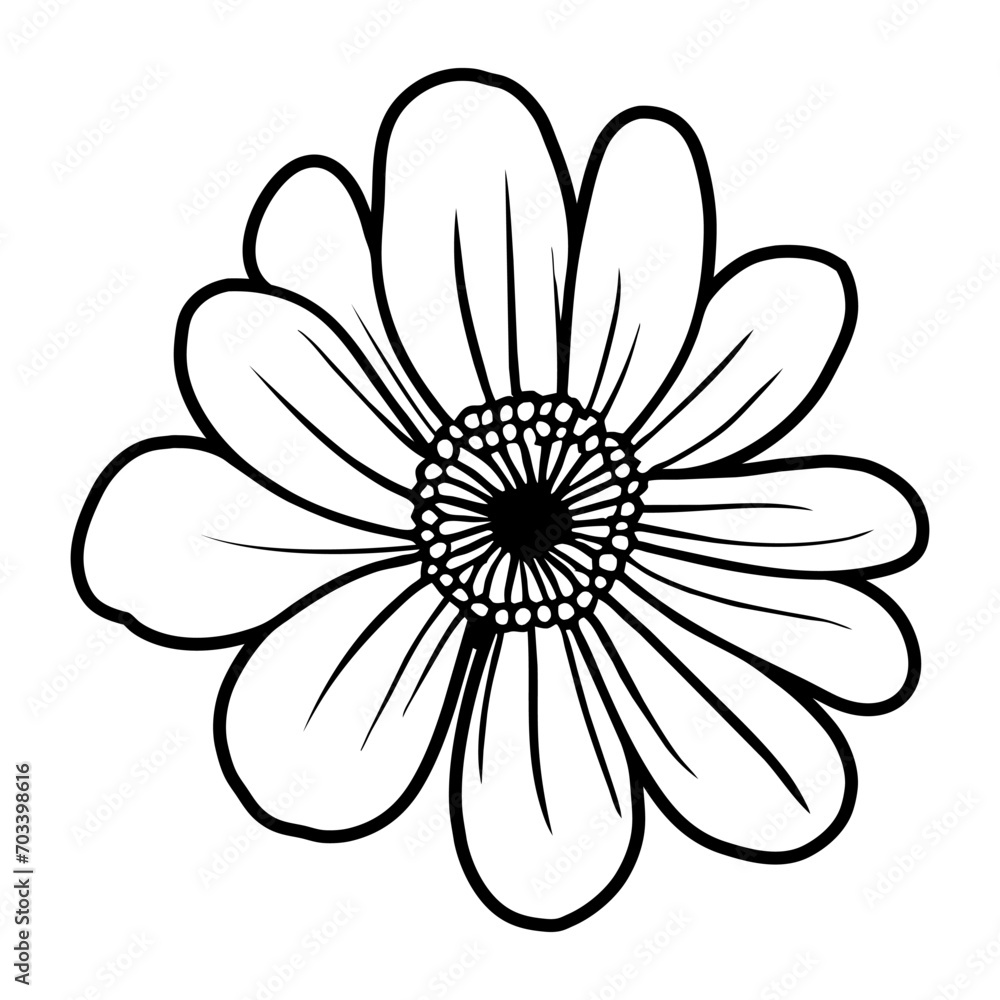 Hand drawn simple flower illustration