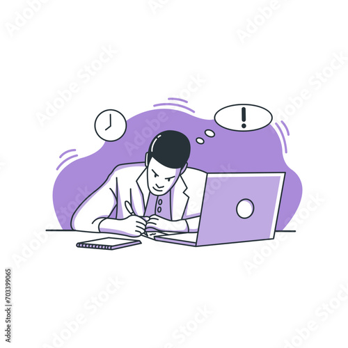 Man Copy Writer Content - Flat Design
