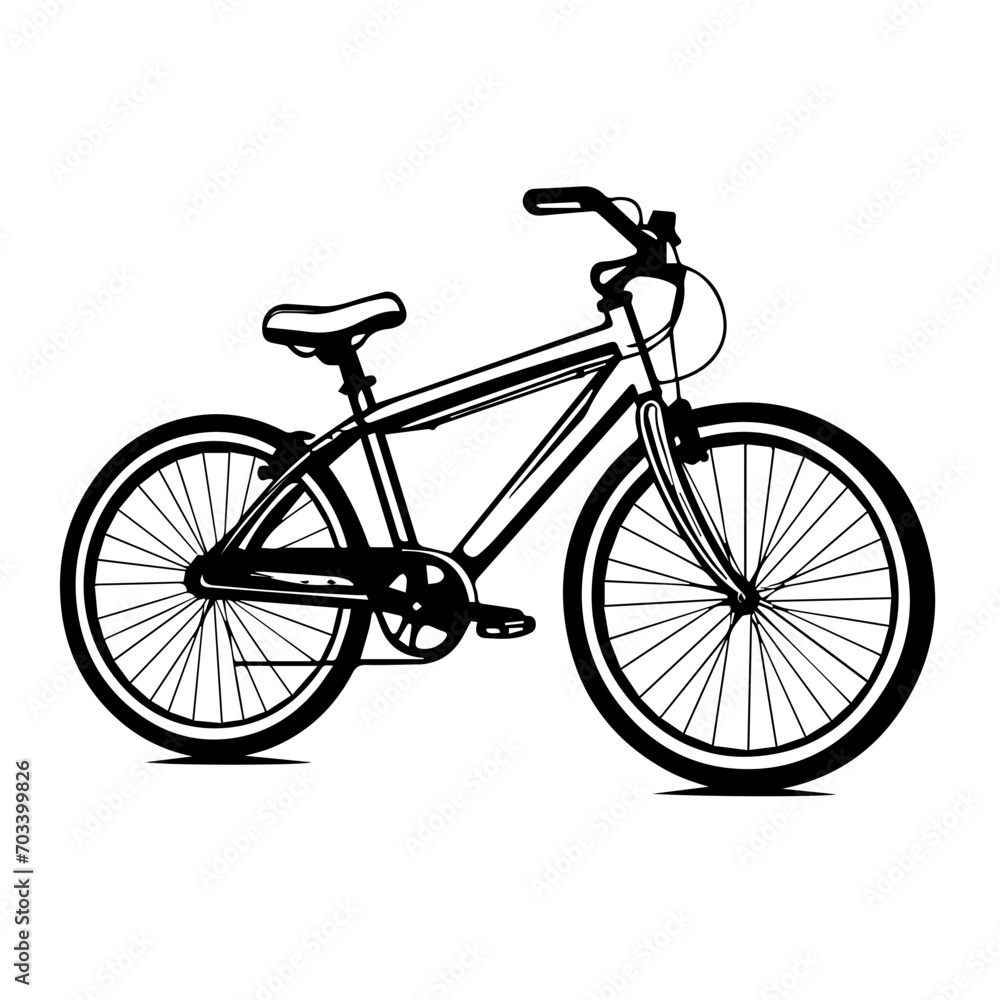 Sleek Bicycle Silhouette Vector Design