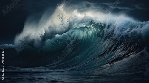 Big waves in the sea ola rompiendo © Eyepain