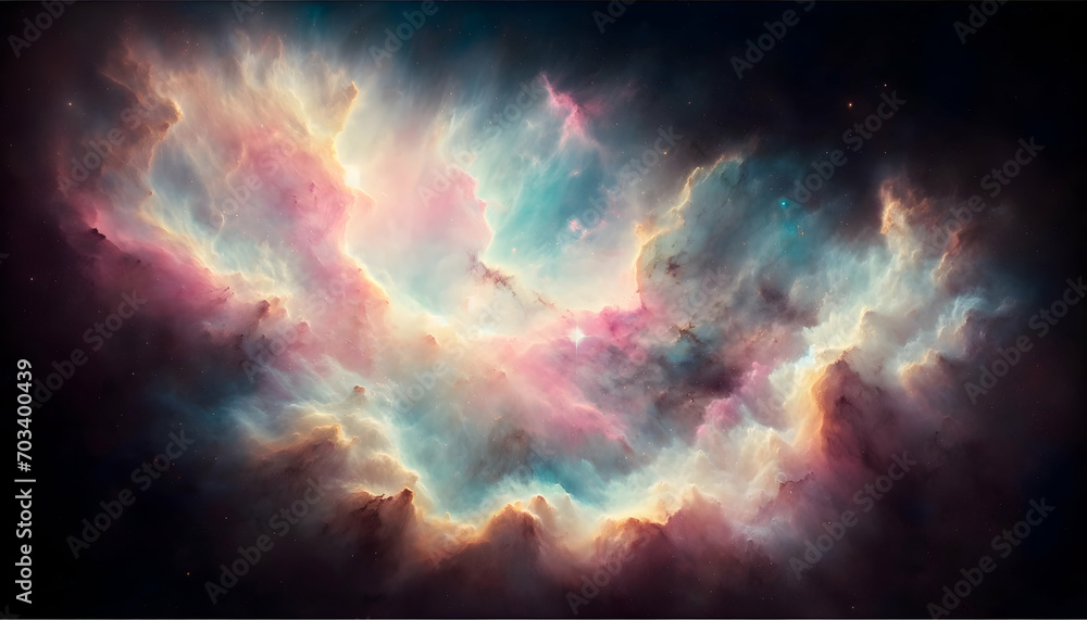 Starry night cosmos Colorful nebula cloud in space galaxy	
