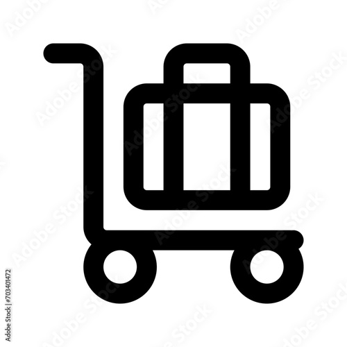 luggage cart line icon
