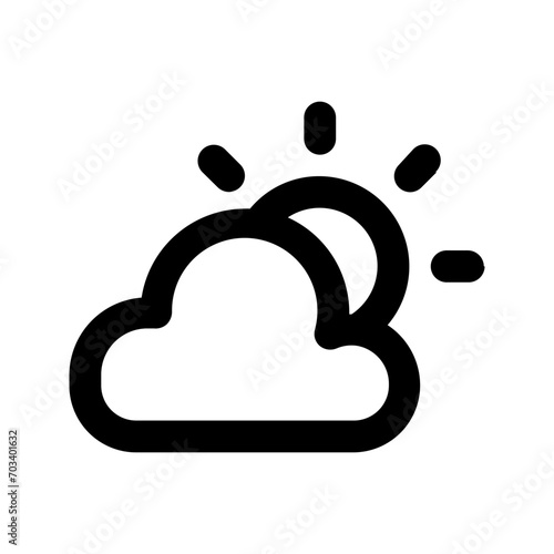 partly cloudy line icon