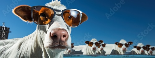 cow with sunglasses © pector