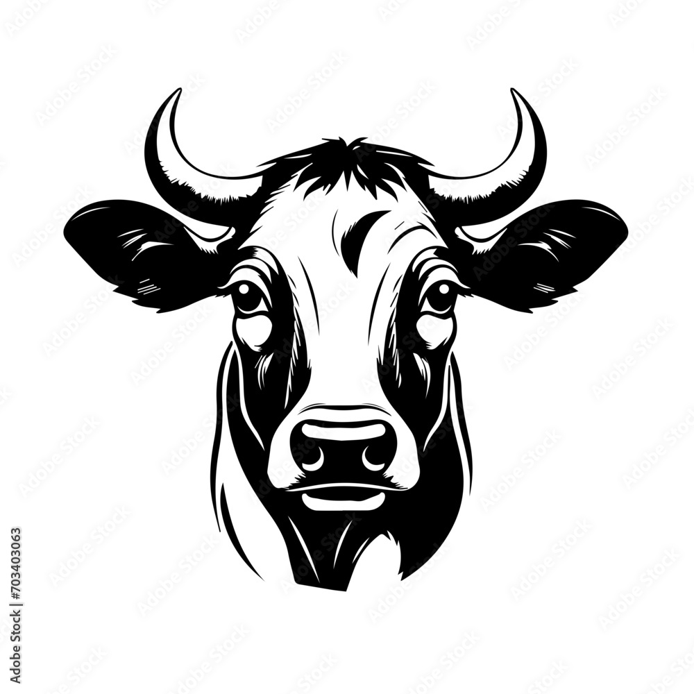 Stylized Cow Head Vector Illustratio Stylized Cow Head Vector Illustratio