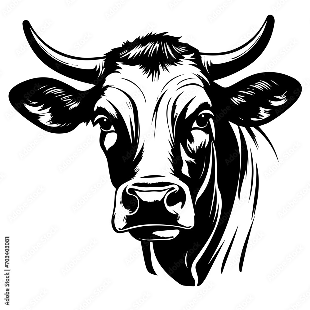 Stylized Cow Head Vector Illustratio Stylized Cow Head Vector Illustratio
