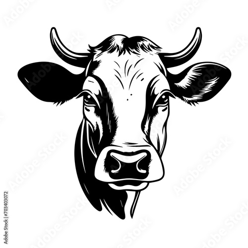 Stylized Cow Head Vector Illustratio