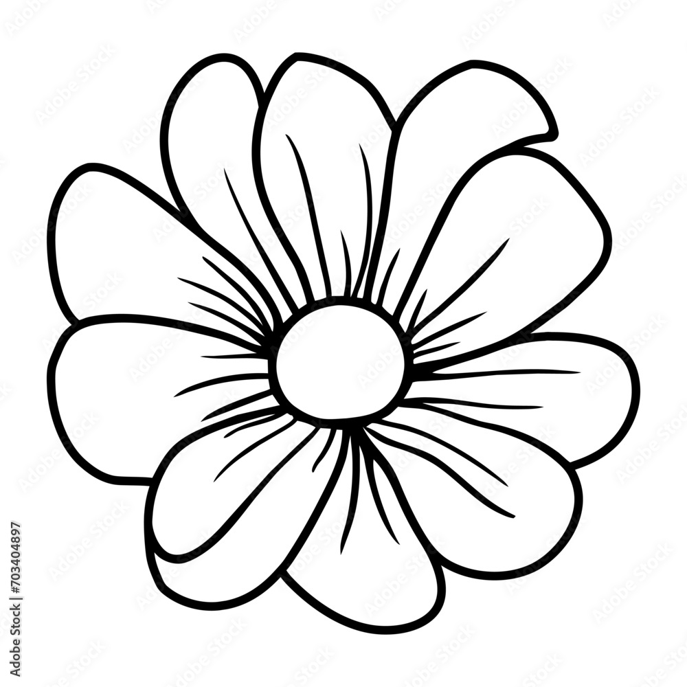 Hand drawn simple flower illustration