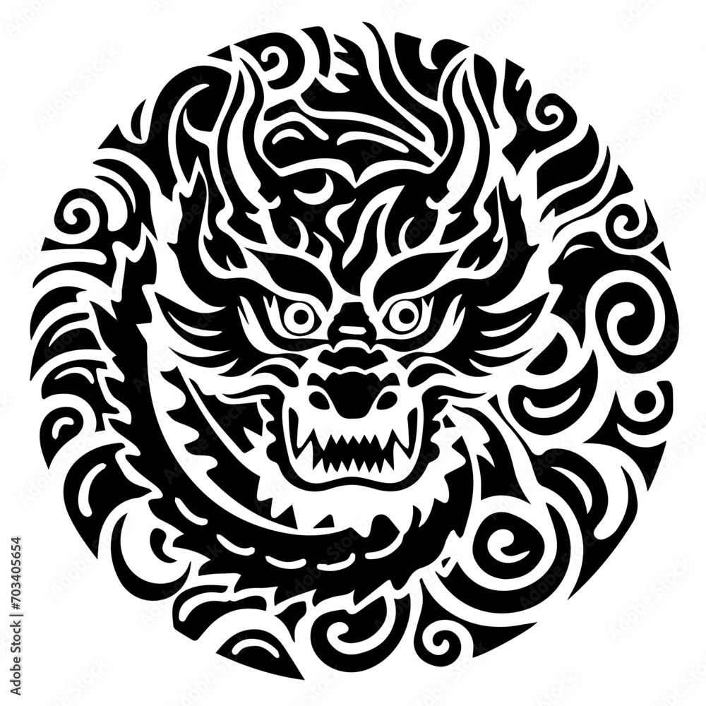 Mystical Dragon Fantasy Art Vector Mystical Dragon Fantasy Art Vector
