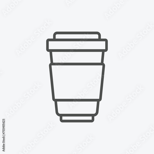 paper coffee cup vector icon. hot drink cup symbol vector design template. simple and clean vector for graphic, web, ui ux, mobile design