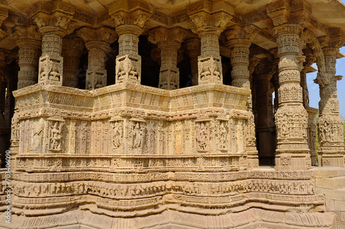 Sun Temple with Stepwell in Modhera, Gujarat, India.