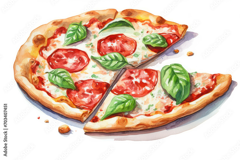 Basil italian tomato fresh mozzarella pizza background homemade cheese tasty food
