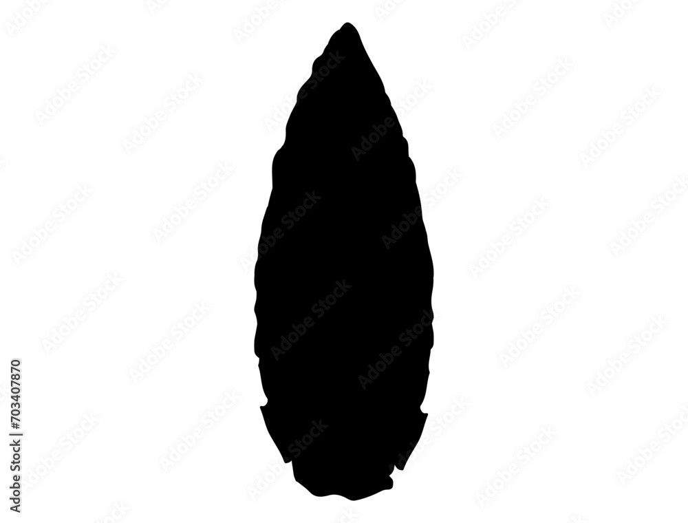 Native American stone arrowhead silhouette vector art Native American stone arrowhead silhouette vector art