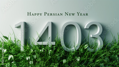 happy Nowruz persian new year, 1403, iranian new year, haftsin, green  photo