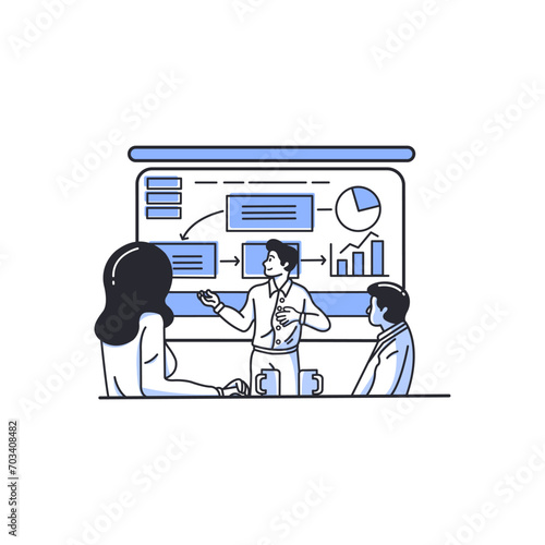 Business Project Planning Team - Flat Design