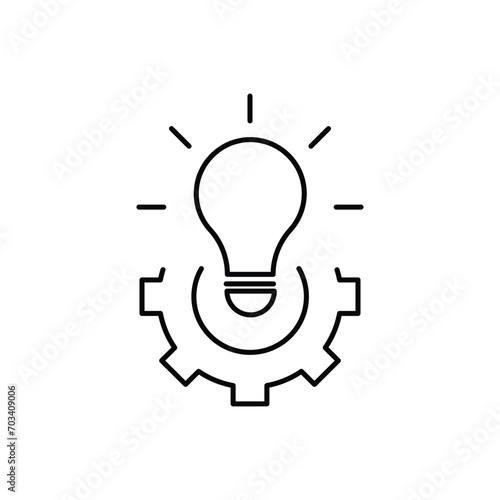 black bulb and gear like effective solution icon