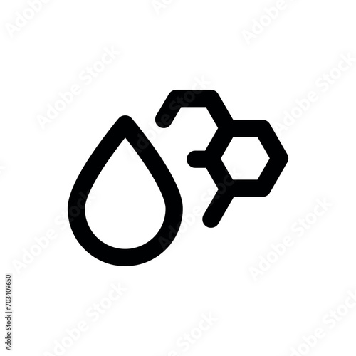 Polyunsaturated fat line black icon. Nutrition facts.