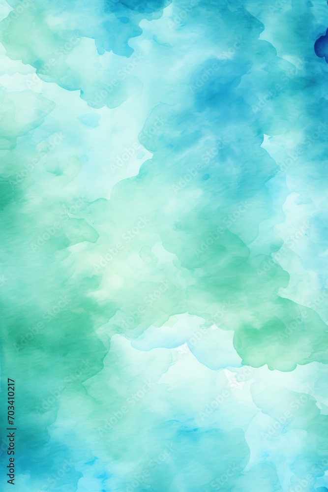 Aquamarine watercolor abstract background. 