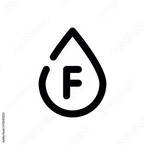Total fat line black icon. Nutrition facts.