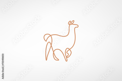 The cute and unique llama logo is formed from thin abstract lines. The logo looks messy but still clean and eye catchy.