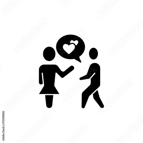 flirt concept line icon. Simple element illustration. flirt concept outline symbol design.