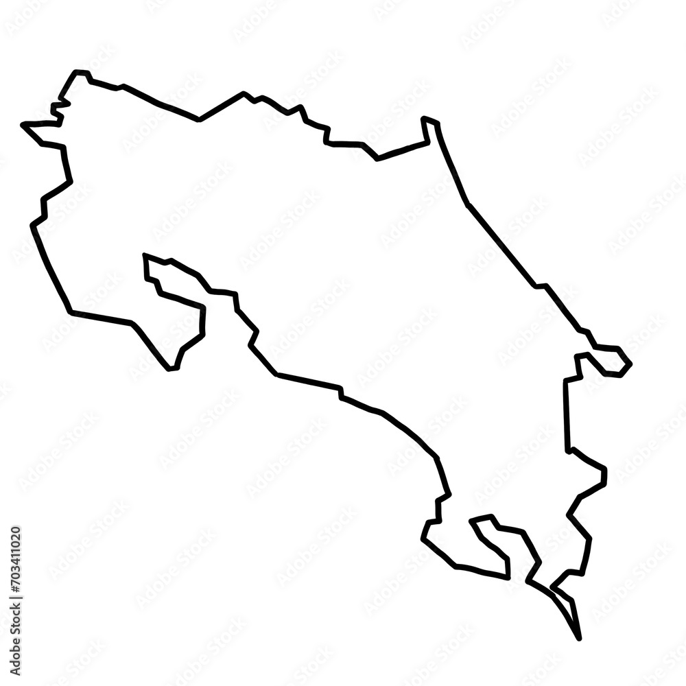 Costa Rica map outline Costa Rica map outline