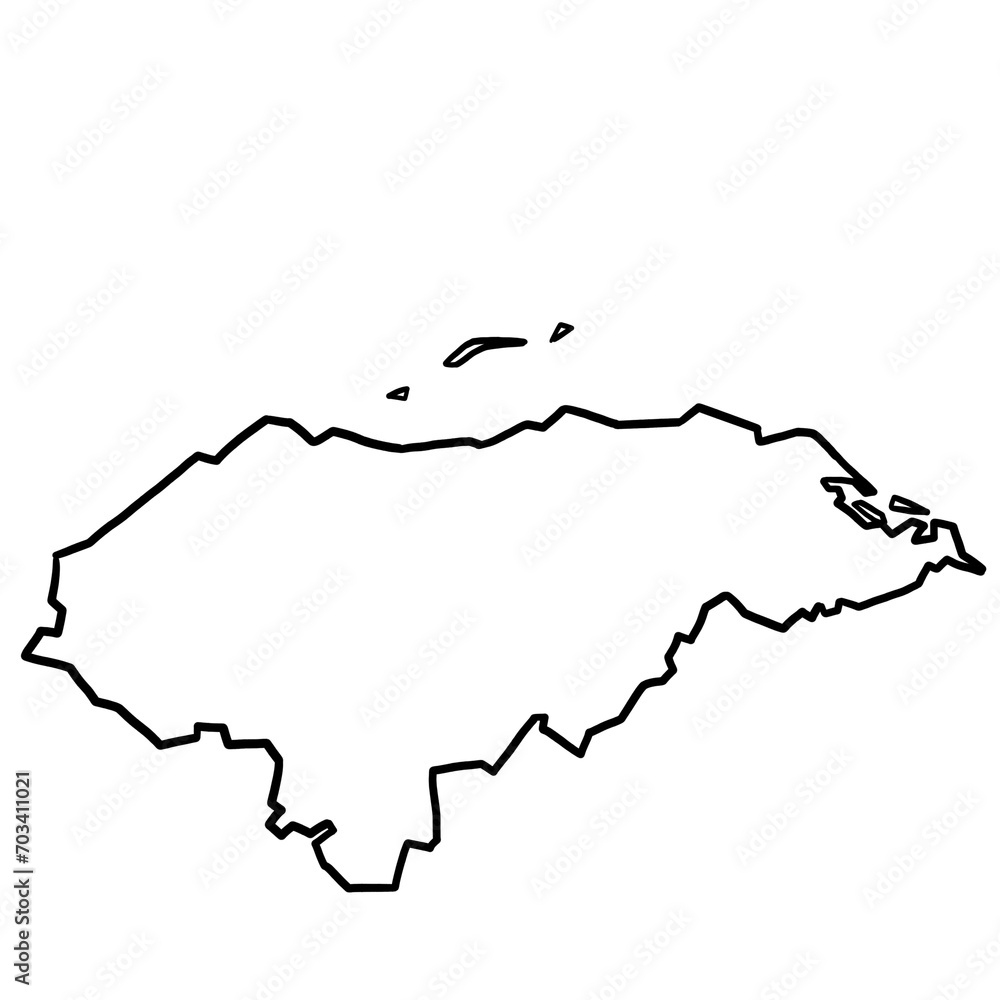 Honduras map outline