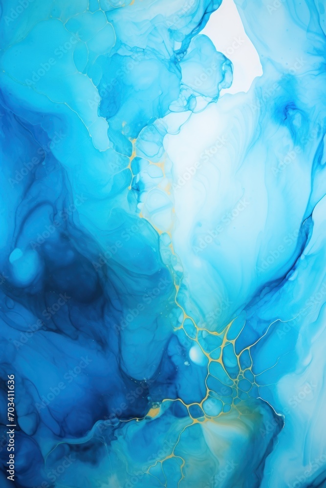 Abstract watercolor paint background by turquoise and indigo with ...