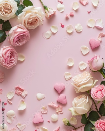 Beautiful flowers Valentine's Day. Romantic background with flowers for birthday, wedding. Spring background with flowers © megavectors