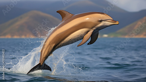Long Beaked Common Dolphin isolated photo