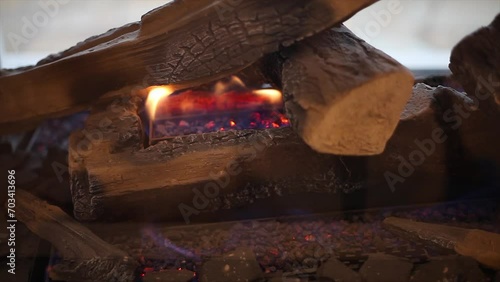 Kaminfeuer nahe Einstellung