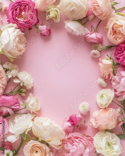 Romantic background. Beautiful flowers Valentine's Day. Romantic background with flowers for birthday, wedding. Spring background with flowers © megavectors