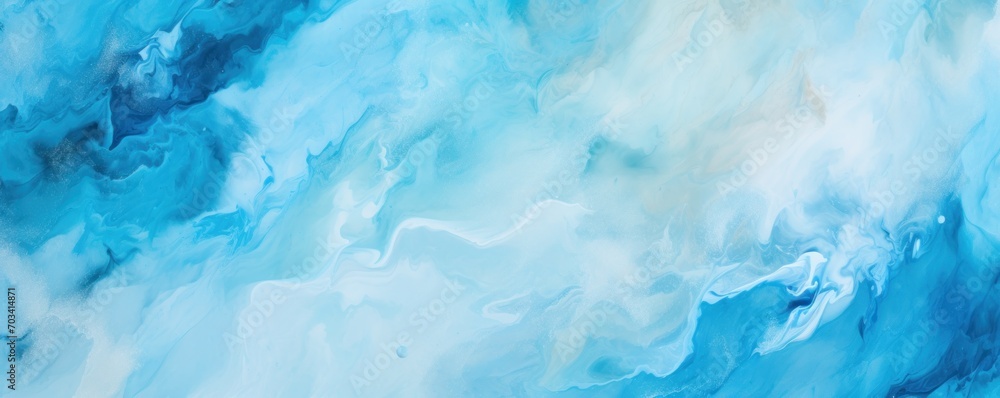 Abstract watercolor paint background by sandy brown and deep sky blue with liquid fluid texture for background - obrazy, fototapety, plakaty 