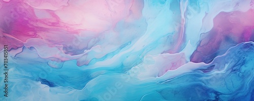 Abstract watercolor paint background by orchid pink and dark cyan with liquid fluid texture for background
