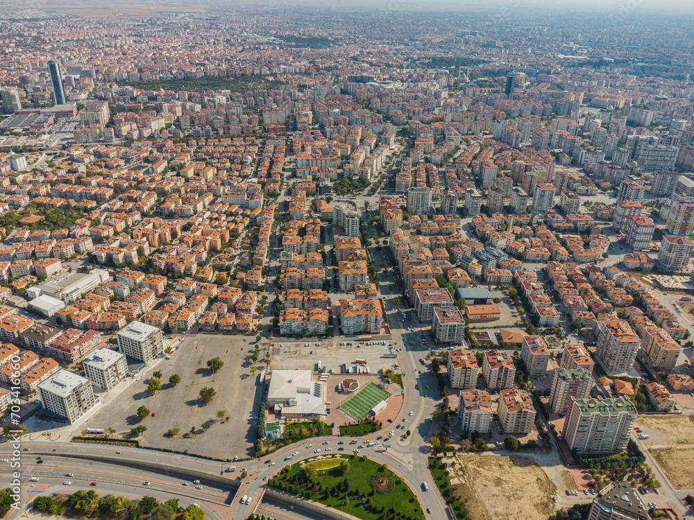 Aerial view of Konya in Turkey taken with a drone