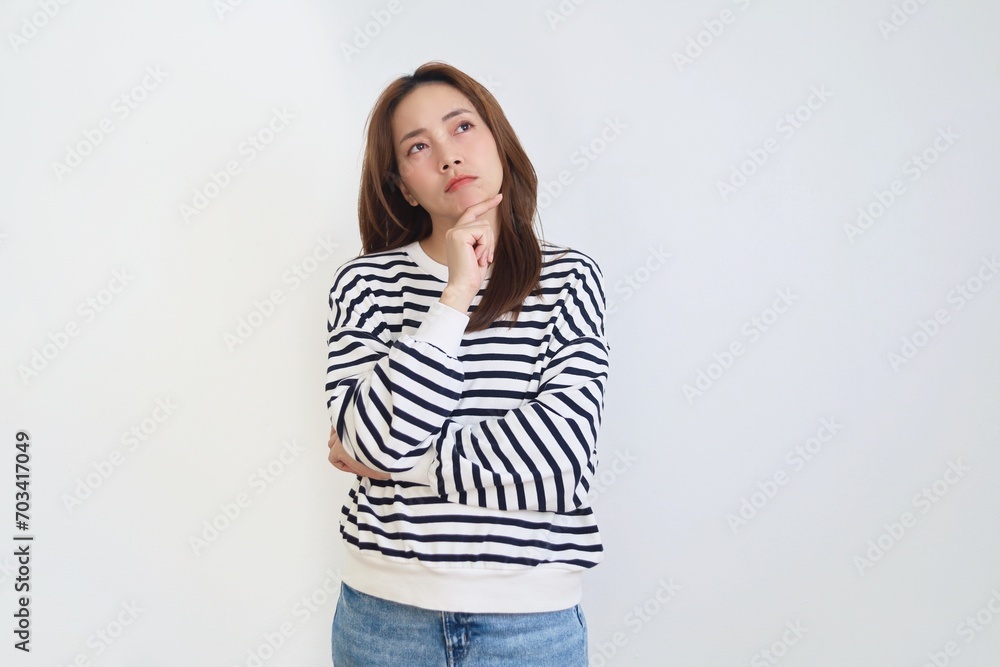 portrait of a person posing thinking over isolation background portrait of a person posing thinking over isolation background