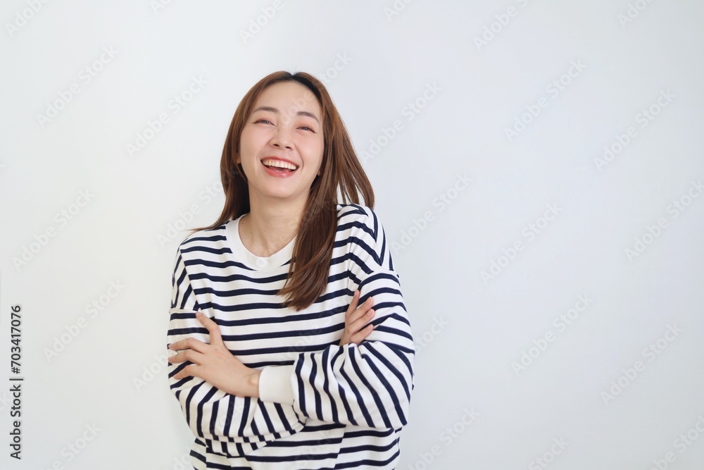 portrait of smiling woman over isolation background portrait of smiling woman over isolation background