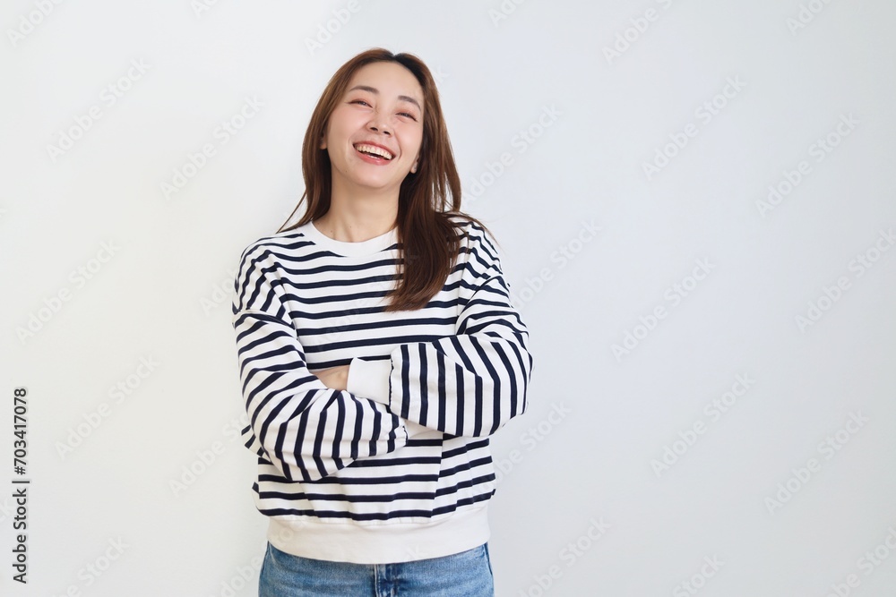 portrait of a smiling woman over isolated background. portrait of a smiling woman over isolated background.