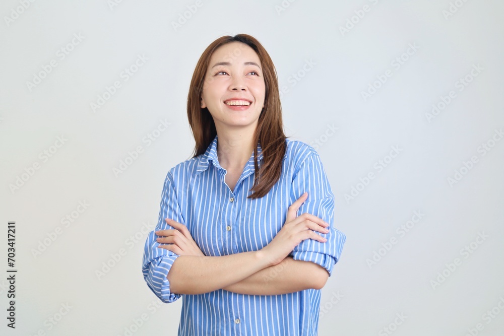 portrait of a smiling woman over isolated background. portrait of a smiling woman over isolated background.