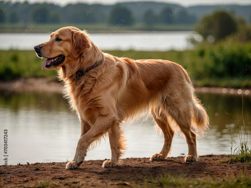 Golden retriever isolated on white background Golden retriever isolated on white background