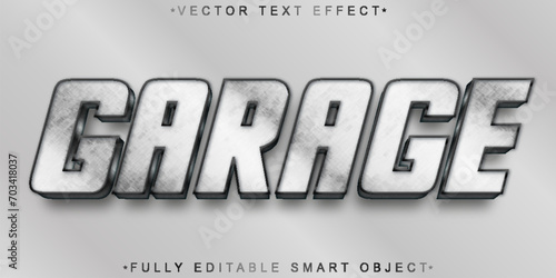 Silver Garage Vector Fully Editable Smart Object Text Effect