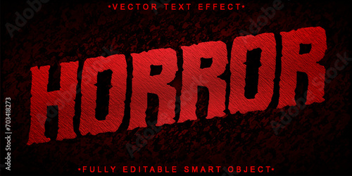 Red Dark Horror Vector Fully Editable Smart Object Text Effect