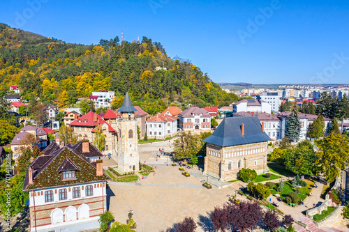 Aerial view of Princely Court historical complex of Piatra Neamt photo