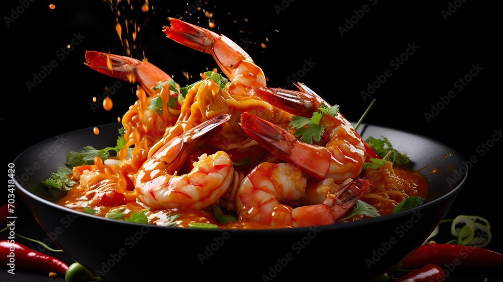shrimp in a pan shrimp in a pan